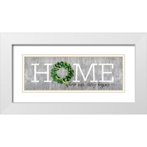 Eucalyptus Home White Modern Wood Framed Art Print with Double Matting by Rae, Maria