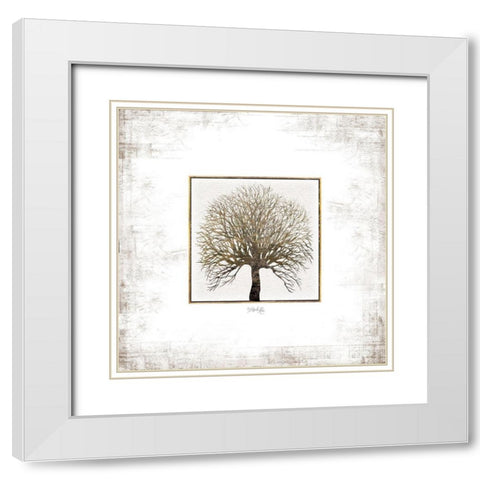 Tree Squared White Modern Wood Framed Art Print with Double Matting by Rae, Marla