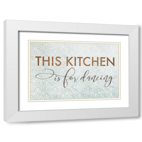 This Kitchen is for Dancing White Modern Wood Framed Art Print with Double Matting by Rae, Marla