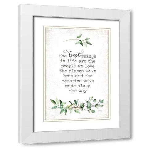 The Best Things White Modern Wood Framed Art Print with Double Matting by Rae, Marla