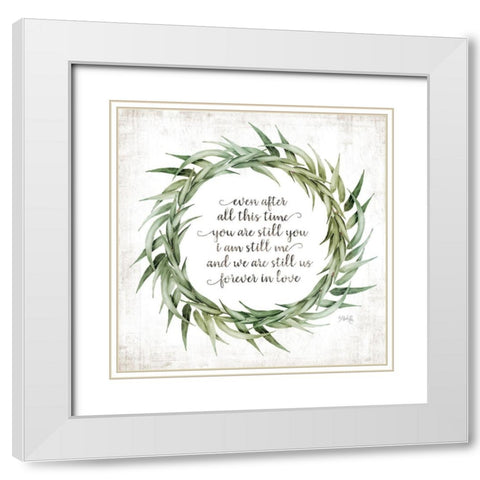 Forever in Love White Modern Wood Framed Art Print with Double Matting by Rae, Marla