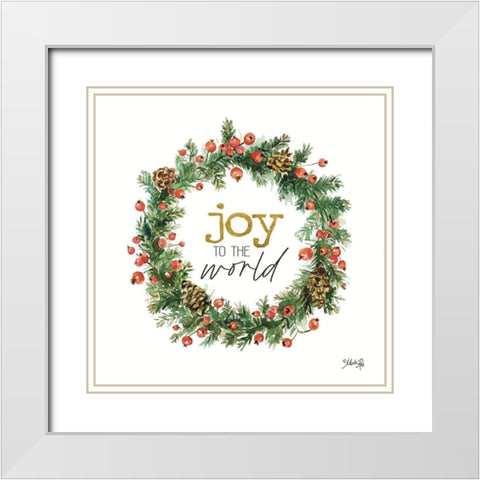 Joy to the World    White Modern Wood Framed Art Print with Double Matting by Rae, Marla