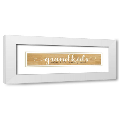 Grandkids White Modern Wood Framed Art Print with Double Matting by Rae, Marla
