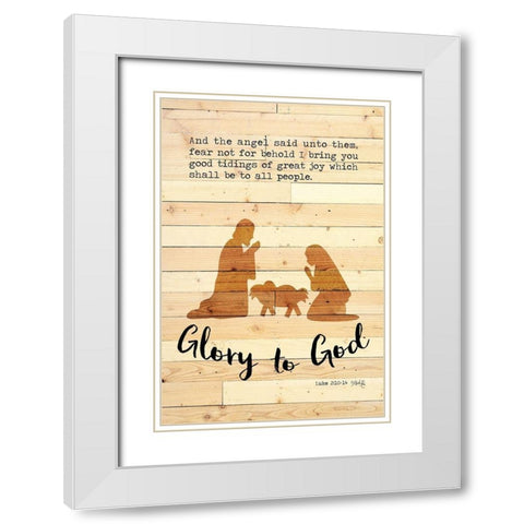 Glory to God White Modern Wood Framed Art Print with Double Matting by Rae, Marla