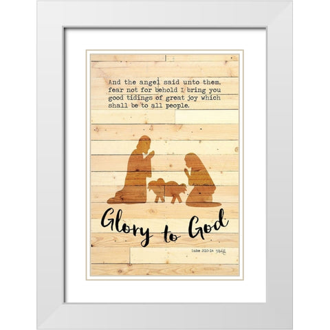Glory to God White Modern Wood Framed Art Print with Double Matting by Rae, Marla