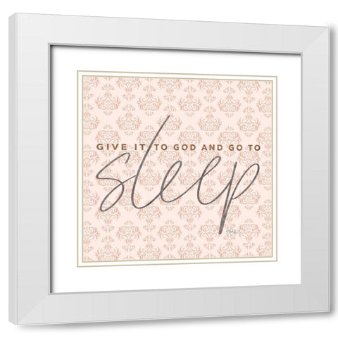 Give it to God - Coral White Modern Wood Framed Art Print with Double Matting by Rae, Marla