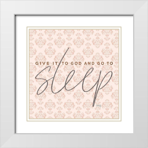 Give it to God - Coral White Modern Wood Framed Art Print with Double Matting by Rae, Marla