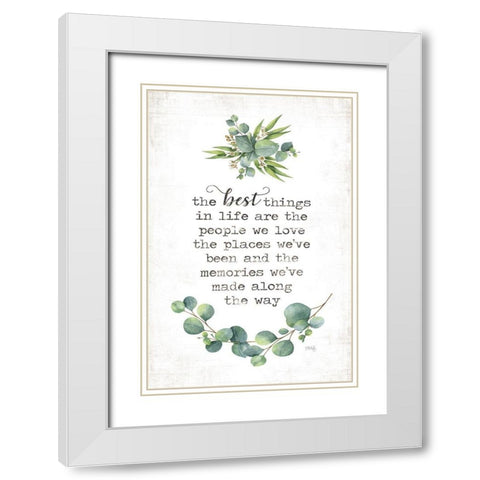 The Best Things White Modern Wood Framed Art Print with Double Matting by Rae, Marla