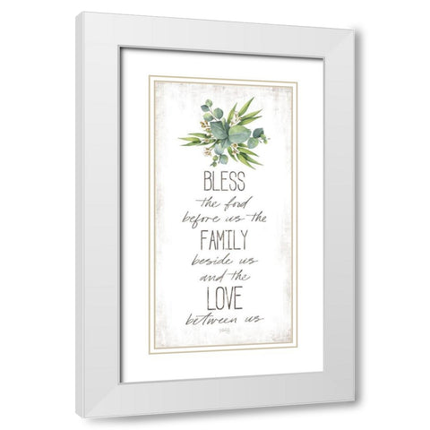 Dinner Blessing White Modern Wood Framed Art Print with Double Matting by Rae, Marla