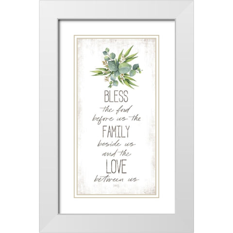 Dinner Blessing White Modern Wood Framed Art Print with Double Matting by Rae, Marla