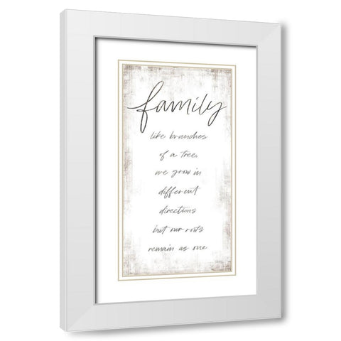 Family - Like Branches of a Tree White Modern Wood Framed Art Print with Double Matting by Rae, Marla