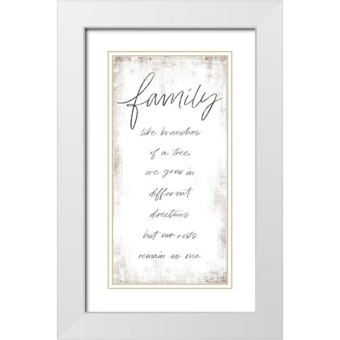 Family - Like Branches of a Tree White Modern Wood Framed Art Print with Double Matting by Rae, Marla