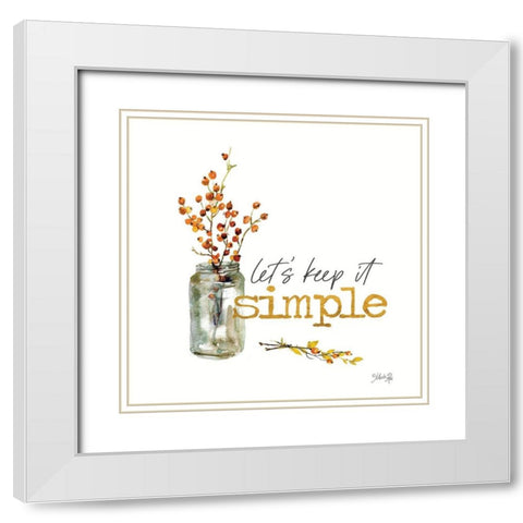 Lets Keep It Simple   White Modern Wood Framed Art Print with Double Matting by Rae, Marla