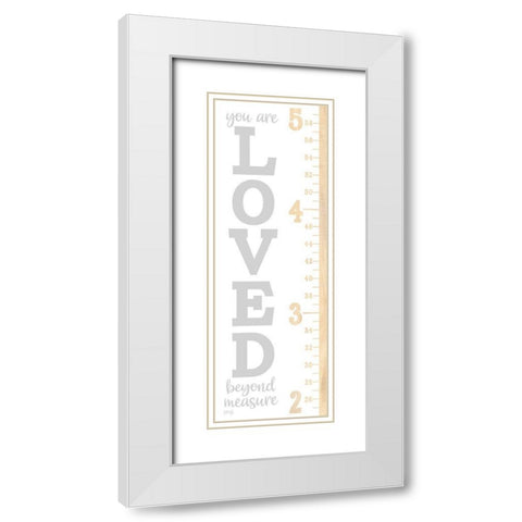 Loved Beyond Measure Growth Chart  White Modern Wood Framed Art Print with Double Matting by Rae, Marla