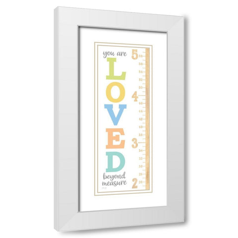 Loved Beyond Measure Growth Chart White Modern Wood Framed Art Print with Double Matting by Rae, Marla