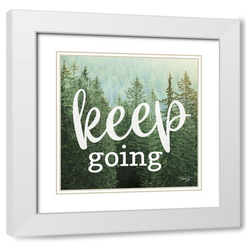 Keep Going White Modern Wood Framed Art Print with Double Matting by Rae, Marla