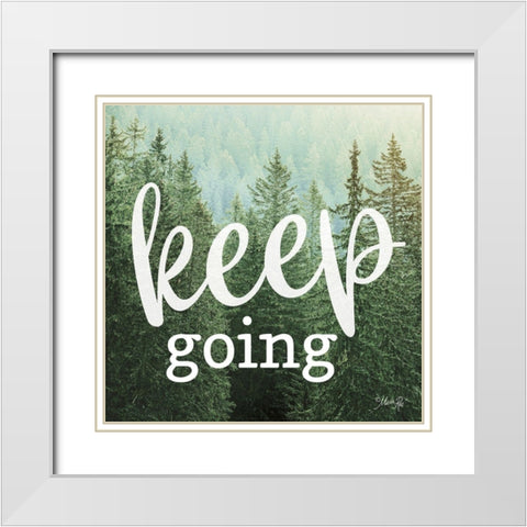 Keep Going White Modern Wood Framed Art Print with Double Matting by Rae, Marla