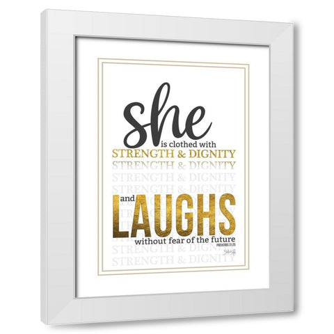 She is Clothed White Modern Wood Framed Art Print with Double Matting by Rae, Marla