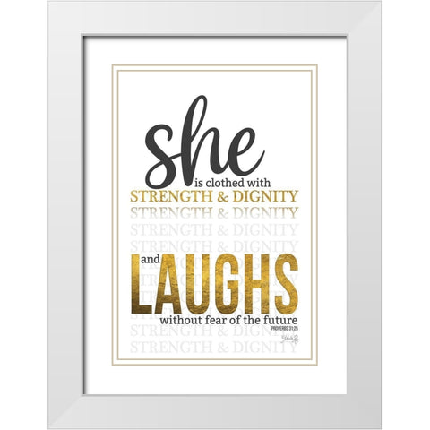 She is Clothed White Modern Wood Framed Art Print with Double Matting by Rae, Marla