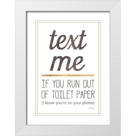 Text Me White Modern Wood Framed Art Print with Double Matting by Rae, Marla