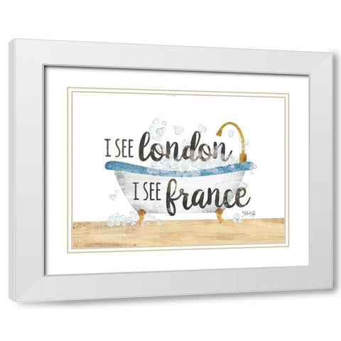 I See London Bathtub White Modern Wood Framed Art Print with Double Matting by Rae, Marla