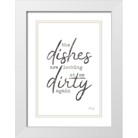Dirty Dishes White Modern Wood Framed Art Print with Double Matting by Rae, Marla
