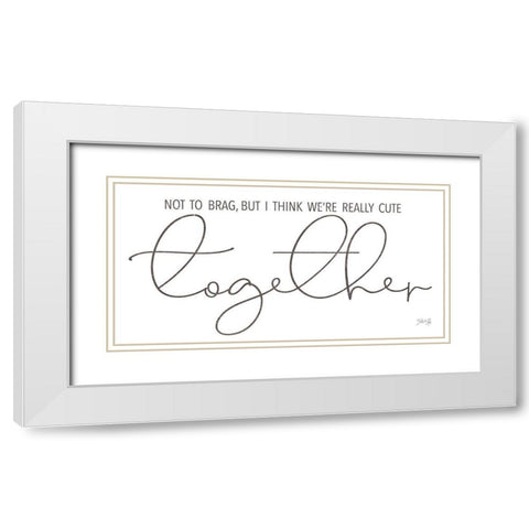 Cute Together White Modern Wood Framed Art Print with Double Matting by Rae, Marla