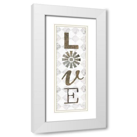 Love with Windmill II White Modern Wood Framed Art Print with Double Matting by Rae, Marla