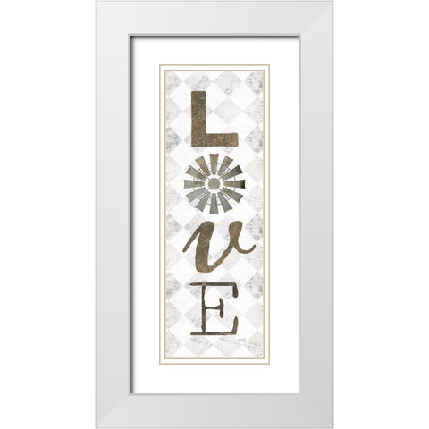 Love with Windmill II White Modern Wood Framed Art Print with Double Matting by Rae, Marla