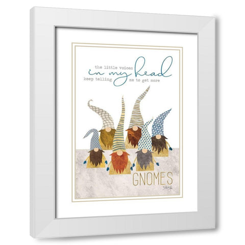 Get More Gnomes White Modern Wood Framed Art Print with Double Matting by Rae, Marla