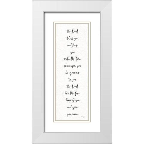 The Lord Bless You White Modern Wood Framed Art Print with Double Matting by Rae, Marla