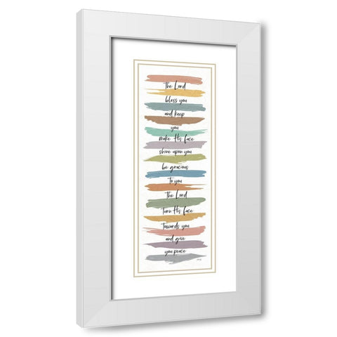 Rainbow Lord Bless You  White Modern Wood Framed Art Print with Double Matting by Rae, Marla