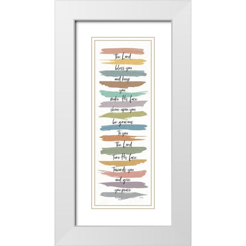 Rainbow Lord Bless You  White Modern Wood Framed Art Print with Double Matting by Rae, Marla