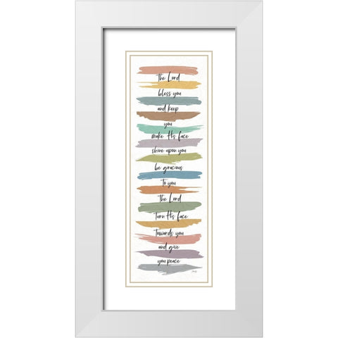 Rainbow Lord Bless You White Modern Wood Framed Art Print with Double Matting by Rae, Marla