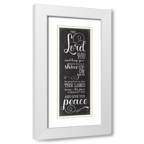 May the Lord Bless You (black) White Modern Wood Framed Art Print with Double Matting by Rae, Marla