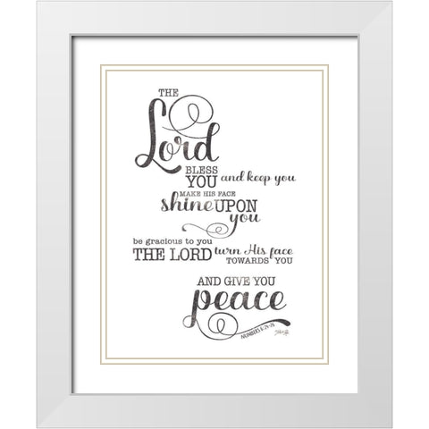 May the Lord Bless You White Modern Wood Framed Art Print with Double Matting by Rae, Marla