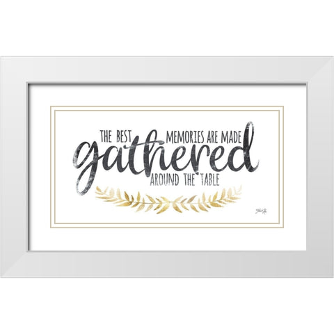 Gathered Around the Table I White Modern Wood Framed Art Print with Double Matting by Rae, Marla