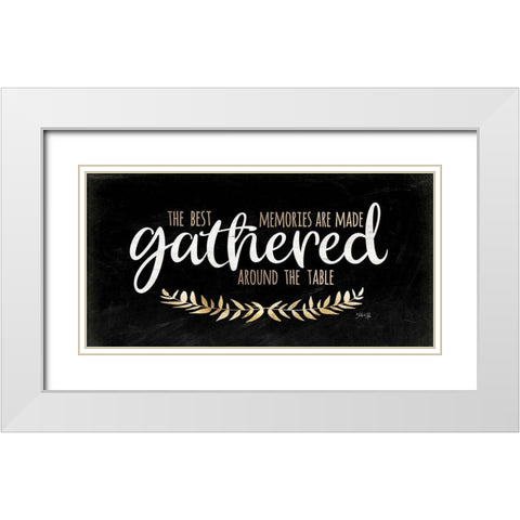 Gathered Around the Table II White Modern Wood Framed Art Print with Double Matting by Rae, Marla