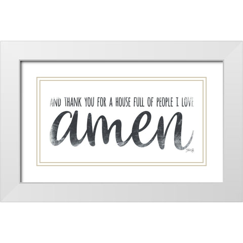 Amen White Modern Wood Framed Art Print with Double Matting by Rae, Marla