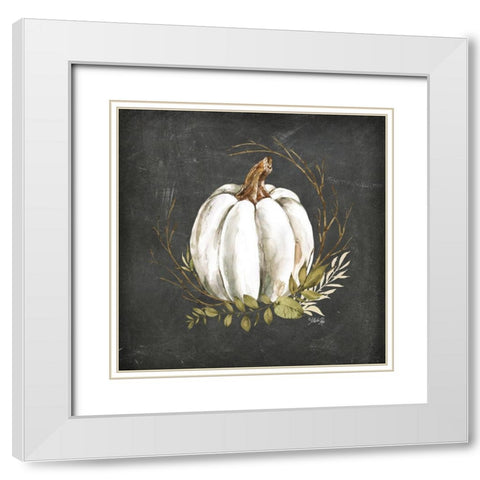 White Pumpkin White Modern Wood Framed Art Print with Double Matting by Rae, Marla