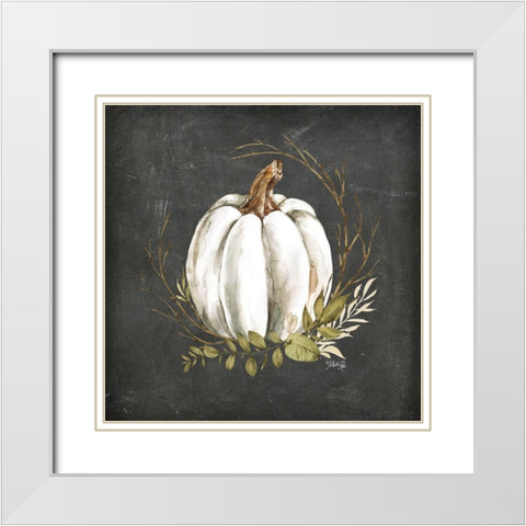 White Pumpkin White Modern Wood Framed Art Print with Double Matting by Rae, Marla