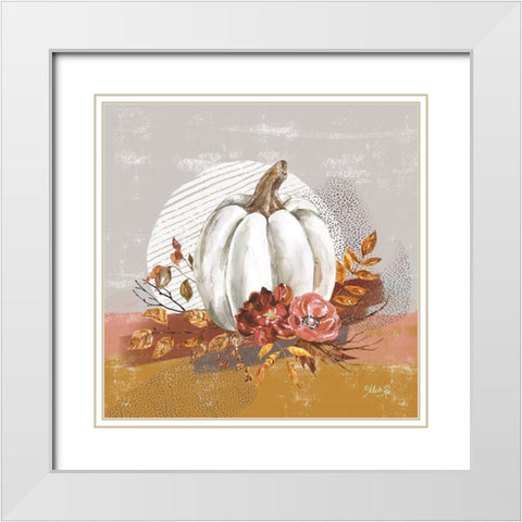 Fall Floral III White Modern Wood Framed Art Print with Double Matting by Rae, Marla