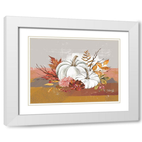 Fall Floral IV White Modern Wood Framed Art Print with Double Matting by Rae, Marla