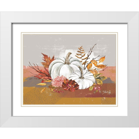 Fall Floral IV White Modern Wood Framed Art Print with Double Matting by Rae, Marla