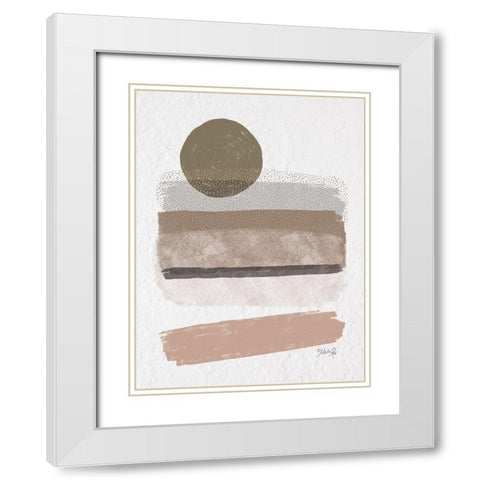 Striped Abstract 1 White Modern Wood Framed Art Print with Double Matting by Rae, Marla