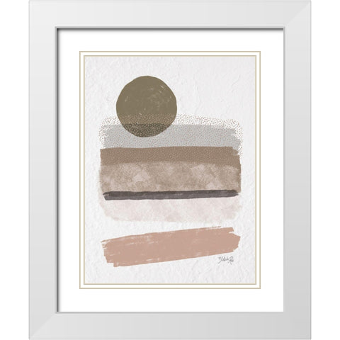 Striped Abstract 1 White Modern Wood Framed Art Print with Double Matting by Rae, Marla