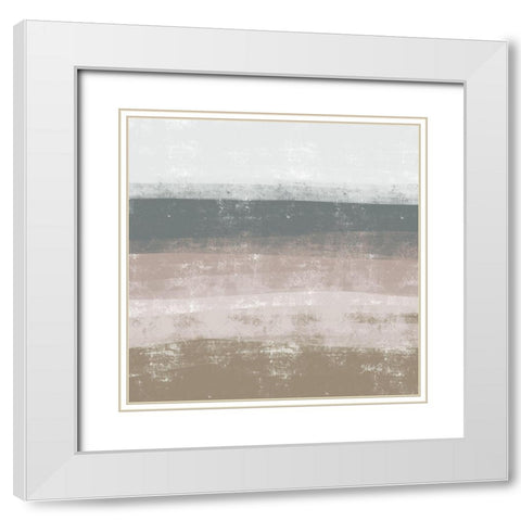 Striped Abstract 2 White Modern Wood Framed Art Print with Double Matting by Rae, Marla