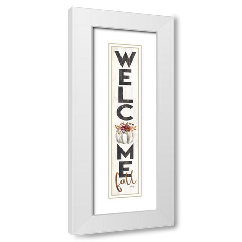 Welcome Fall White Modern Wood Framed Art Print with Double Matting by Rae, Marla