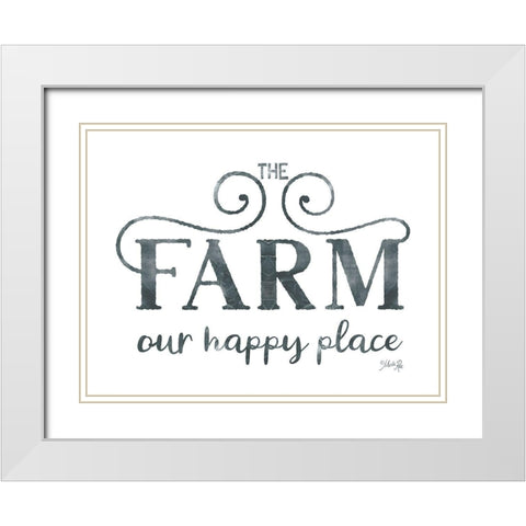 The Farm - Our Happy Place White Modern Wood Framed Art Print with Double Matting by Rae, Marla