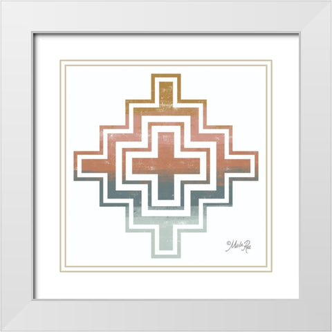 Tranquil Tribal Print 1 White Modern Wood Framed Art Print with Double Matting by Rae, Marla